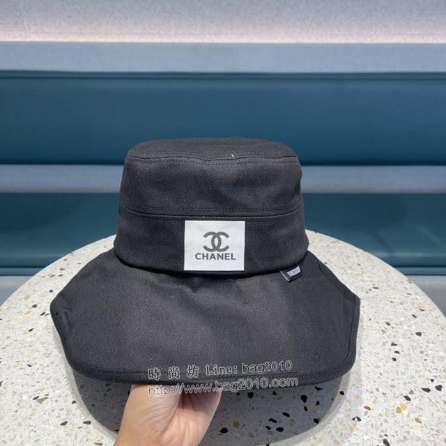 Chanel男女同款帽子 香奈兒經典黑白漁夫帽遮陽帽  mm1541